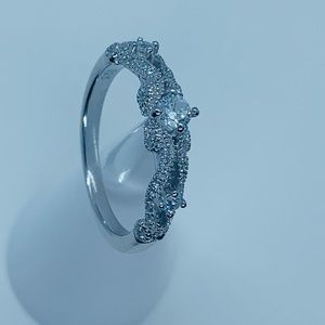 Sterling Silver Regal Round Cut Clear CZ Ring